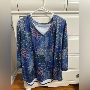 Colorful V-Neck Patterned Top